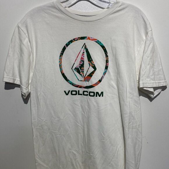 Volcom Men's White 100% Cotton Short Sleeve Graphic T-Shirt Size Large - Picture 1 of 8